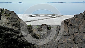 The Spiral Jetty on the Great Salt Lake