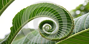 Spiral leaf. Leaf close-up in spiral shape photo