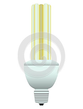 Spiral light bulb LED in realistic style. Incandescent and energy saving
