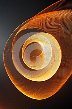 A spiral of light is shown in the image