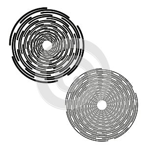 Spiral line vortex. Circular swirl pattern. Abstract Vector design. Dynamic motion element.