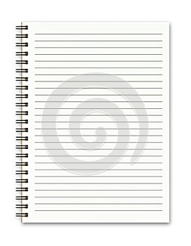 Spiral lined notebook