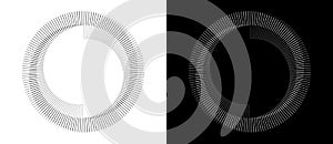 Spiral with lines as dynamic abstract vector background or logo or icon. Yin and Yang symbol. Design element or icon. Black shape