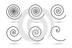 Spiral logo design elements. Vector illustration. Set of spirals.