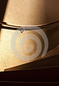 Spiral marble staircase in soft light