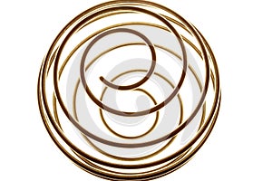 SPIRAL METAL BALL SHAKER SPIRAL IN GOLD HUE