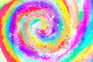 Spiral multicolors watercolor art background wallpaper tie dye.