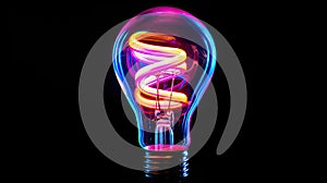 spiral neon light bulb