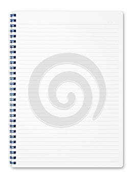 Spiral notebook isolated on pure white.