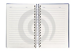 A spiral notebook