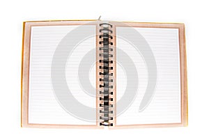 Spiral notebook in lines top view