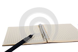 Spiral notebook and pollpoint pen