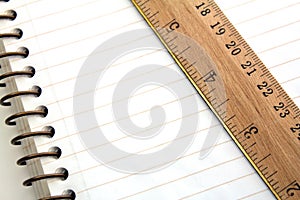 Spiral notebook with ruler