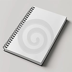 Spiral notebook on white surface. Generative AI