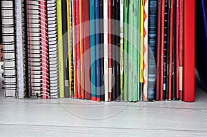 Spiral notebooks stacked