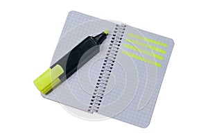 Spiral notepad with path highlighted