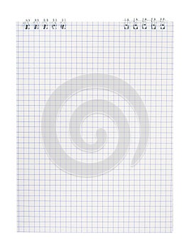 Spiral notepad with squared paper.