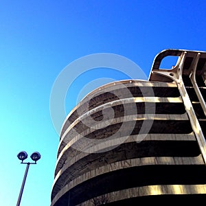 Spiral parking garage ramp.