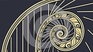 Spiral pattern with converging lines, abstract dynamic motion background design vector design Generative AI