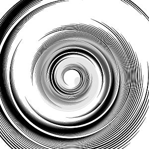 Spiral pattern. Vortex, volute visual effect - Abstract monochro photo