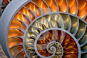The spiral patterns of the shell provide a glimpse into the creations of nature. Abstract spiral staircase