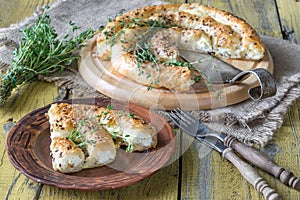 Spiral phyllo pie with feta