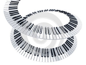 Spiral piano keys