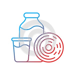 Spiral plating for bacterial count gradient linear vector icon