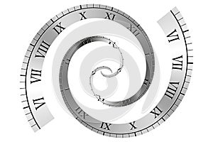 Spiral Roman Numeral Clock Time Line Vector illustration