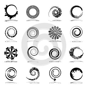 Spiral and rotation design elements.