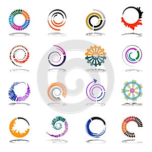 Spiral and rotation design elements. Abstract icon
