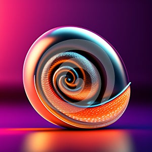 A spiral shaped object with orange and blue colors - Ai generated images photo