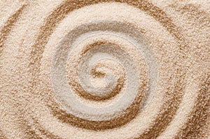 Spiral in the sand macro photo