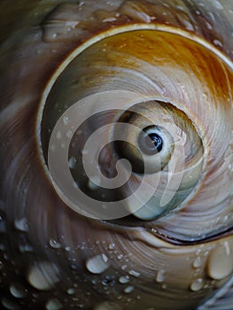spiral sea shell looks like an eye