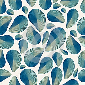 Spiral sea shells abstract flat design seamless background