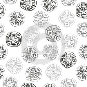 Spiral seamless background. Vector pattern with spirals. Vector template.