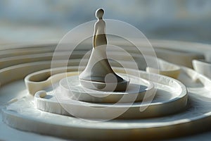 Spiral of Self-Discovery: A Minimalist Journey. Concept Minimalist Lifestyle, Self-Reflection, photo