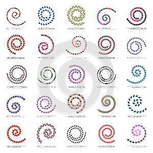 Spiral set. 25 design elements.