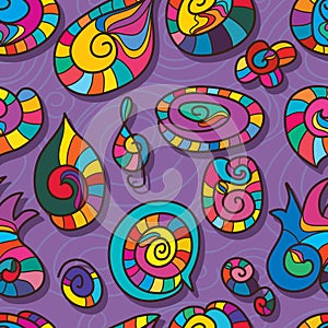 Spiral shape cartoon color seamless pattern