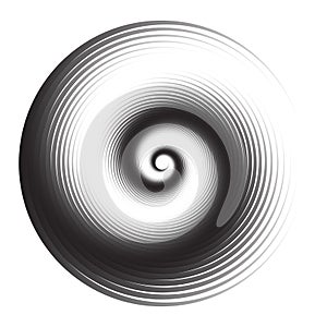 Spiral shape. Swirl effect icon isolated on white background. Hypnotic graphic design. Whirpool, twirl or twist sign