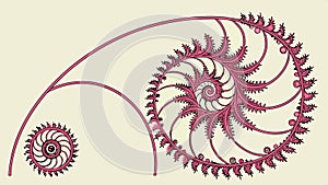 Spiral shell abstract pattern nature design Fibonacci sequence art vector design Generative AI