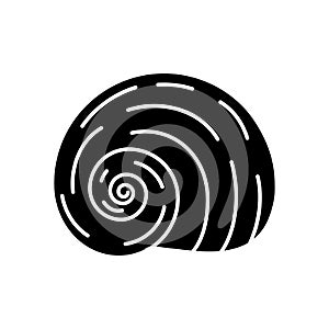 Spiral shell black glyph icon