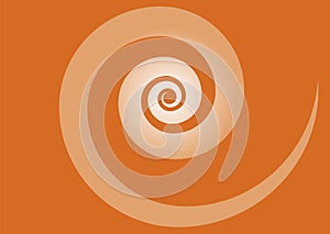 Spiral spinning orange vector background