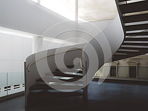 Spiral Staircase with bright sunlight