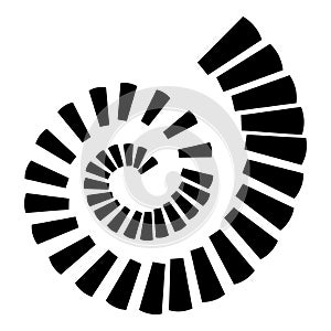 Spiral staircase circular stairs icon black color vector illustration image flat style