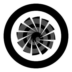 Spiral staircase circular stairs icon in circle round black color vector illustration image solid outline style