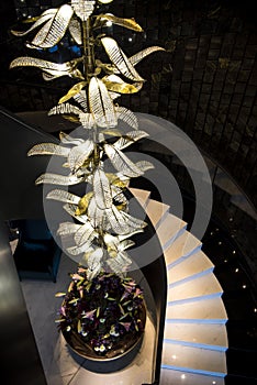 Spiral Staircase and crystal glowers