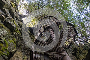 Spiral Staircase Down a Cliff in the Woods 2