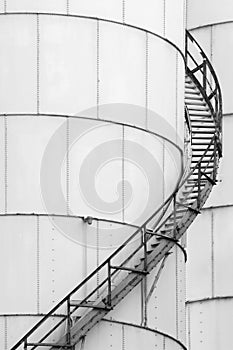 Spiral Staircase on Fuel Storage Tank