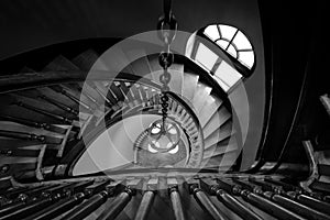 Spiral staircase in the Handley Library, in Winchester, Virginia photo